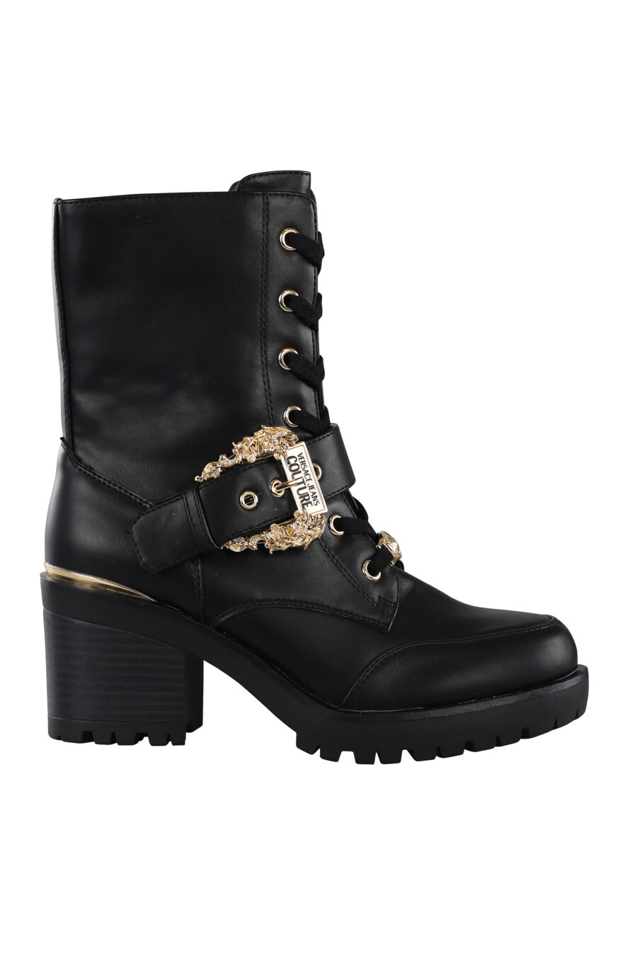 Black boots with baroque buckle and heel - IMG 7127