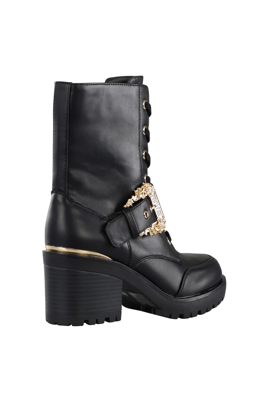 Black boots with baroque buckle and heel - IMG 7128