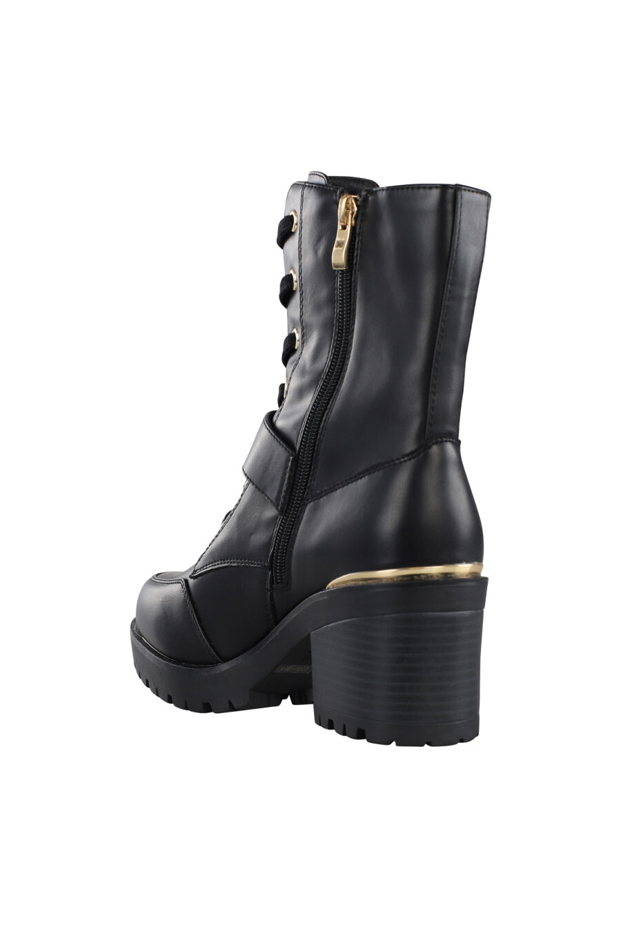 Black boots with baroque buckle and heel - IMG 7129