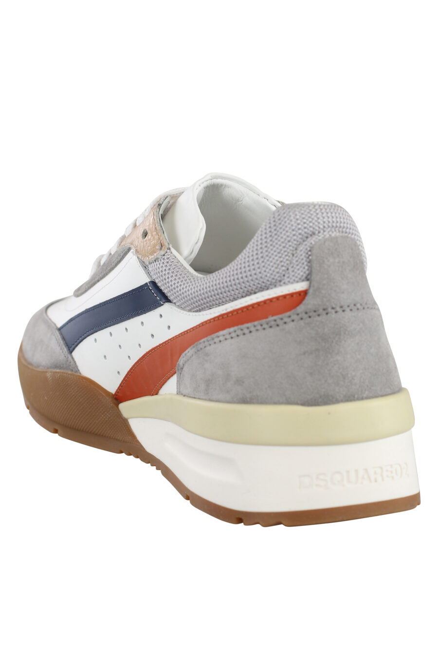 Zapatillas blancas y grises con detalles multicolor y suela marrón - IMG 7150