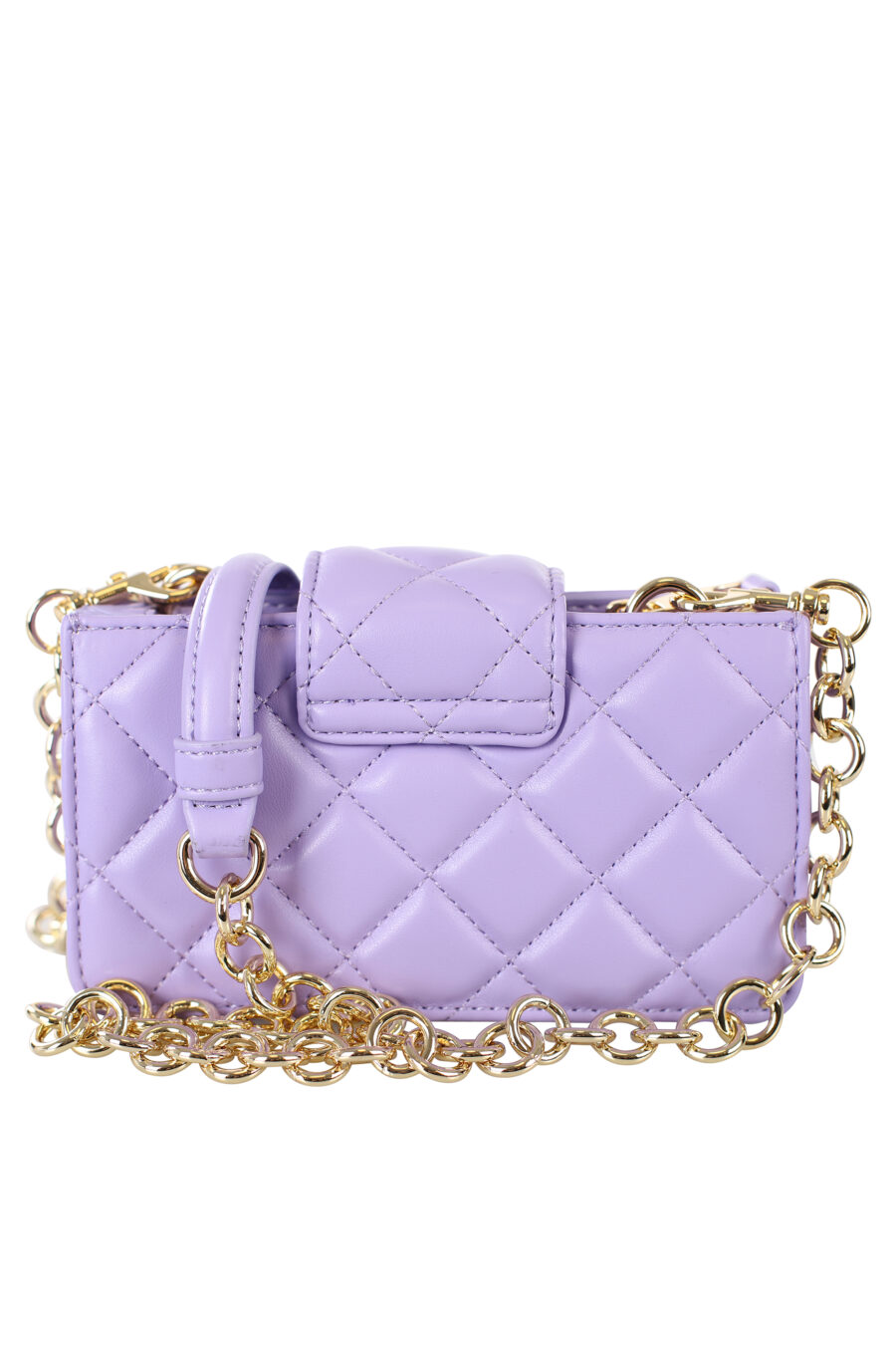 Purple shoulder bag with chain charms - IMG 7254