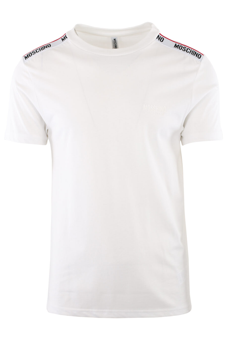 Weißes T-Shirt mit Logo auf der Schulterpartie - IMG 7415