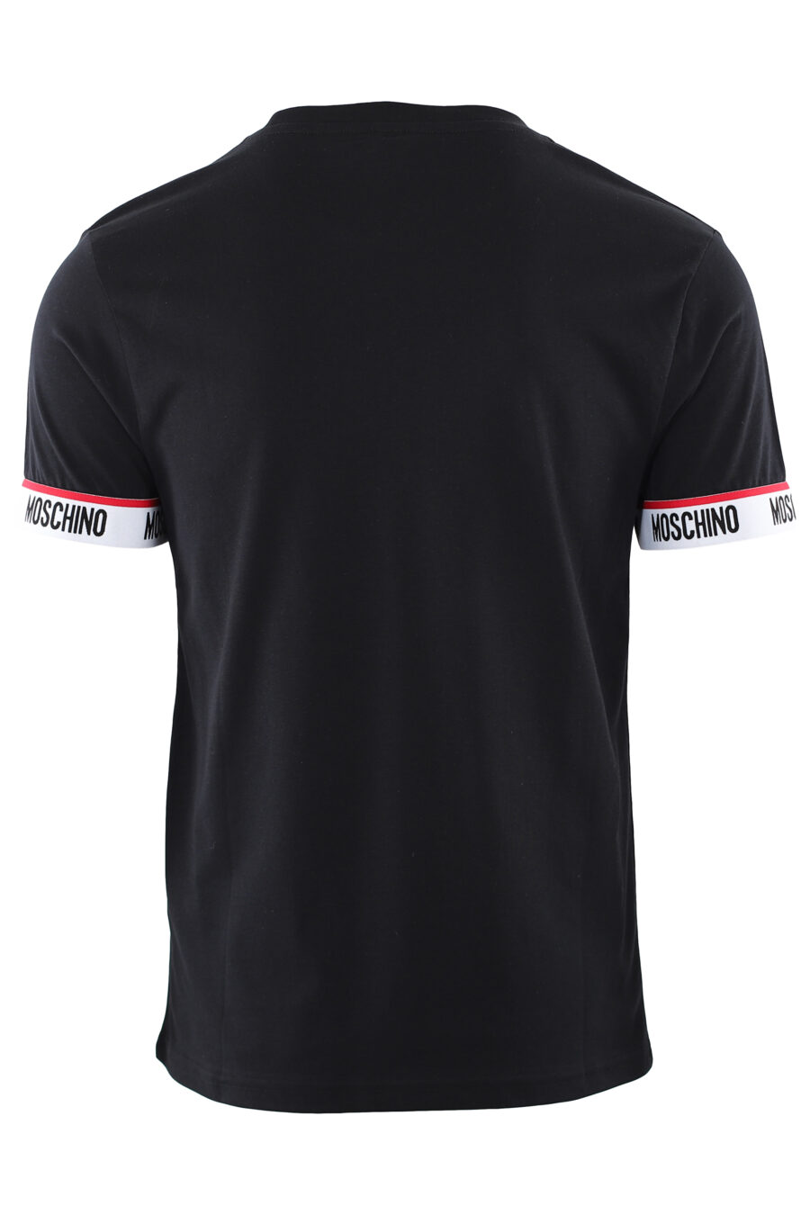 Camiseta negra con logotipo en cinta hombros mangas - IMG 7424