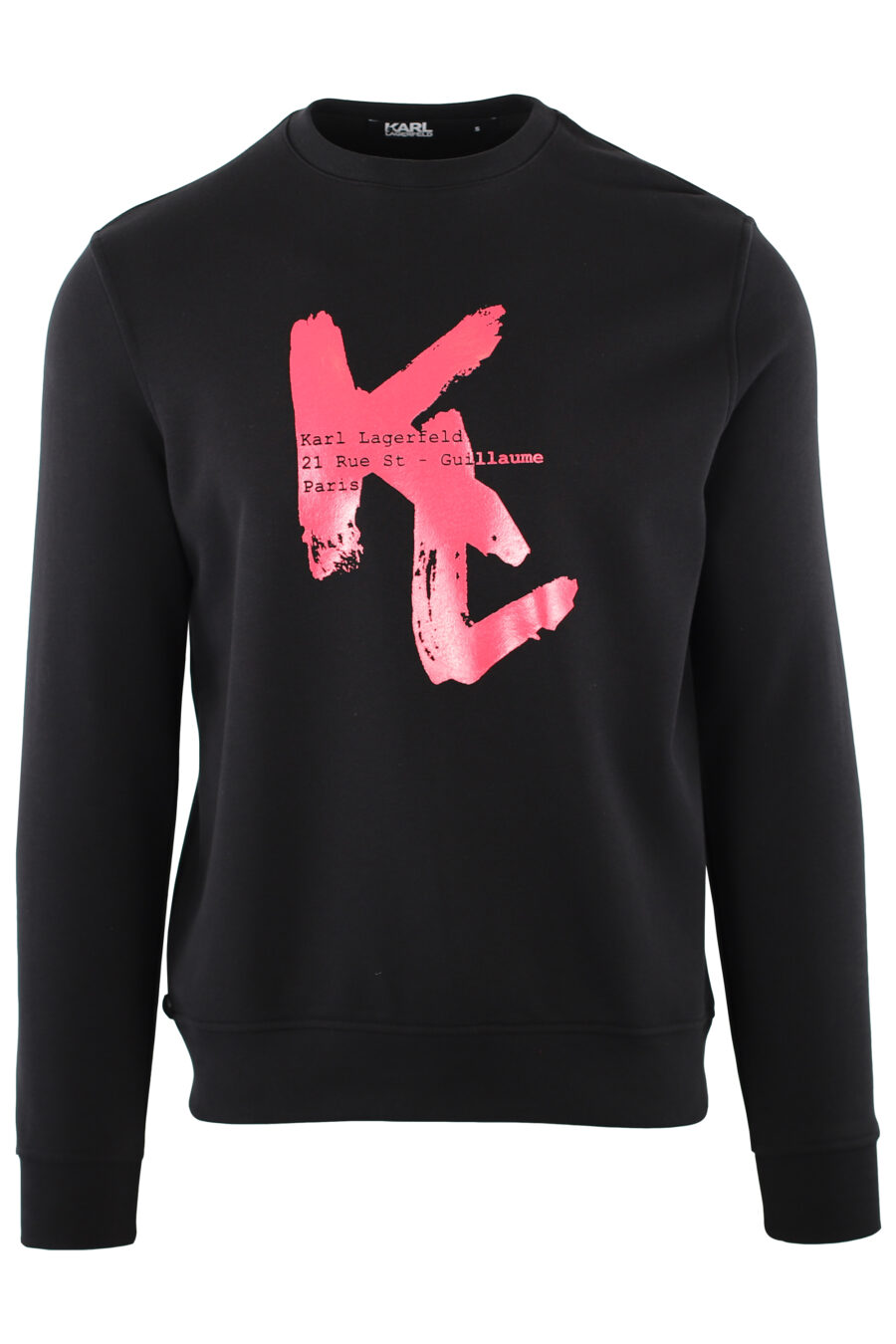 Black sweatshirt with fuchsia maxi logo - IMG 7446