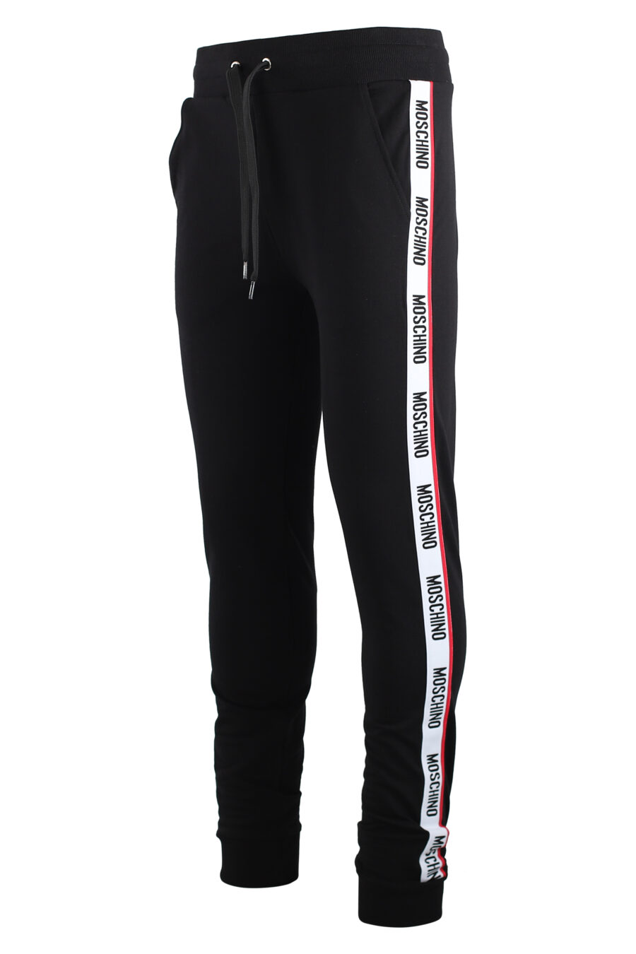 Moschino - Pantalón de chándal negro con logo en cinta lateral - BLS Fashion