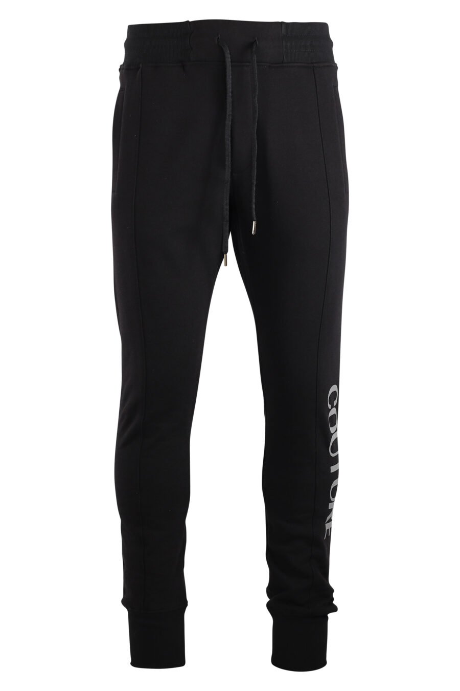 Pantalón de chándal negro con logo vertical plateado - IMG 7501