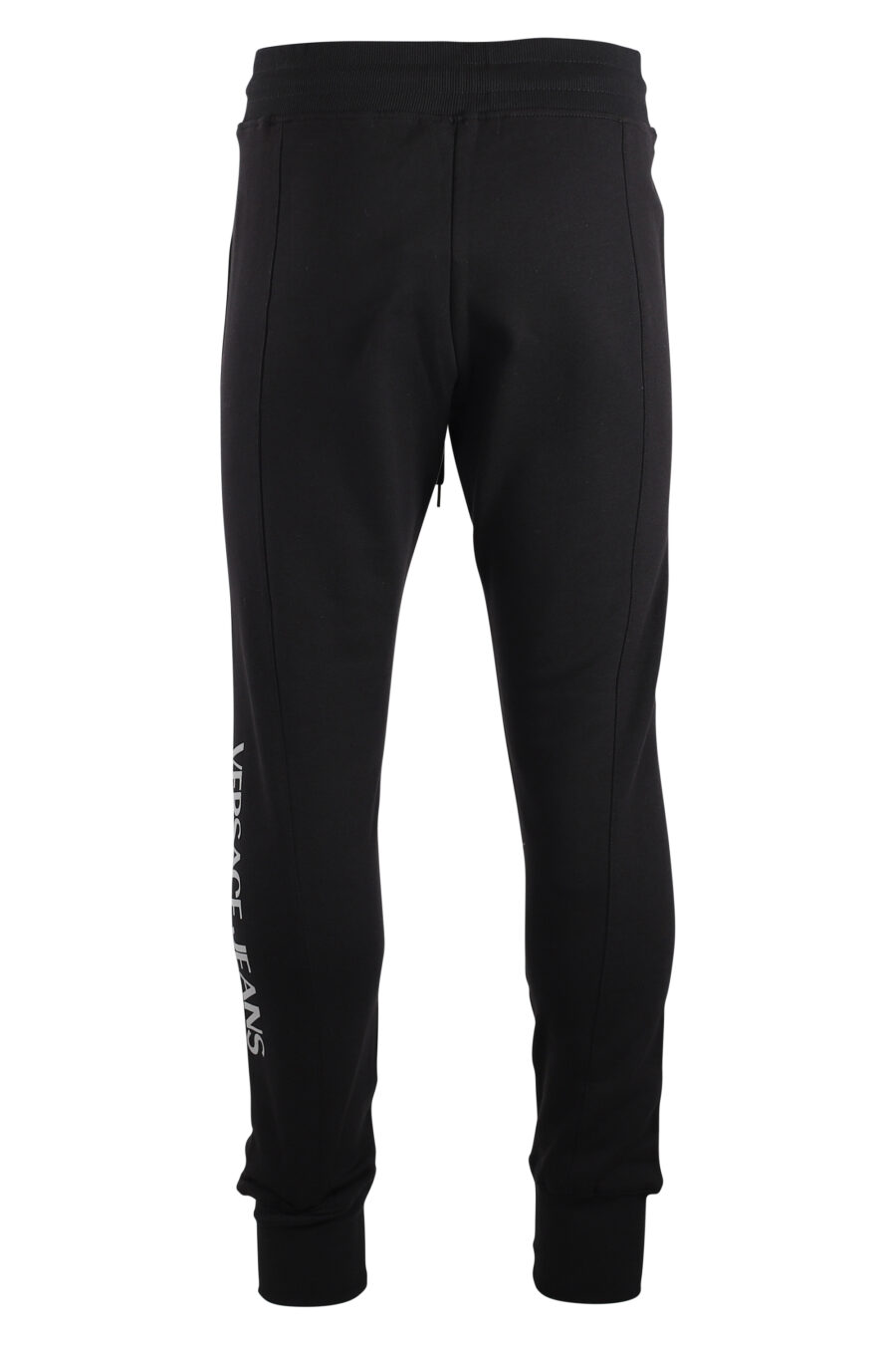 Pantalón de chándal negro con logo vertical plateado - IMG 7503