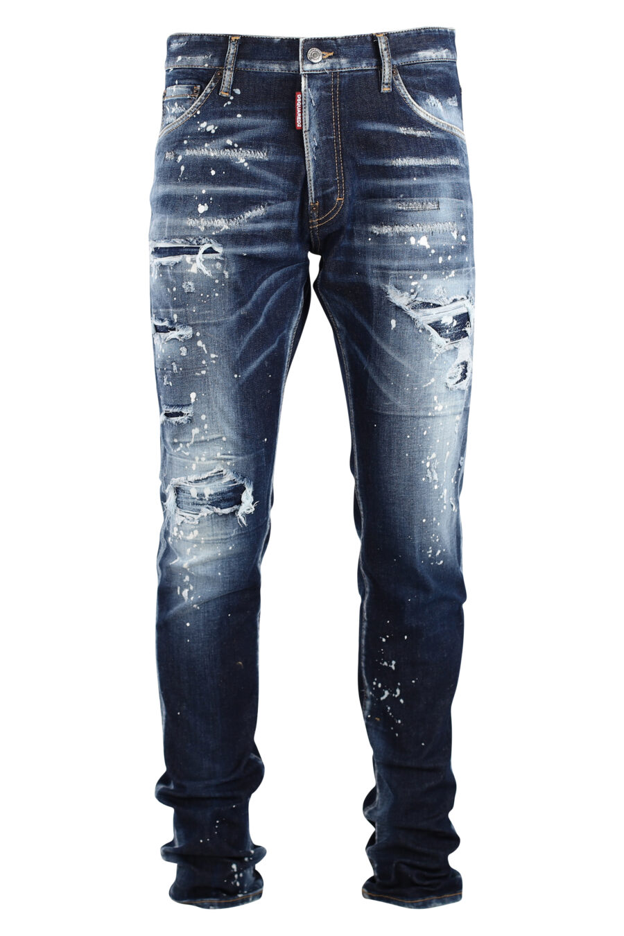 Coole Jeanshose, blau, mit weißer Farbe und Rissen - IMG 7541