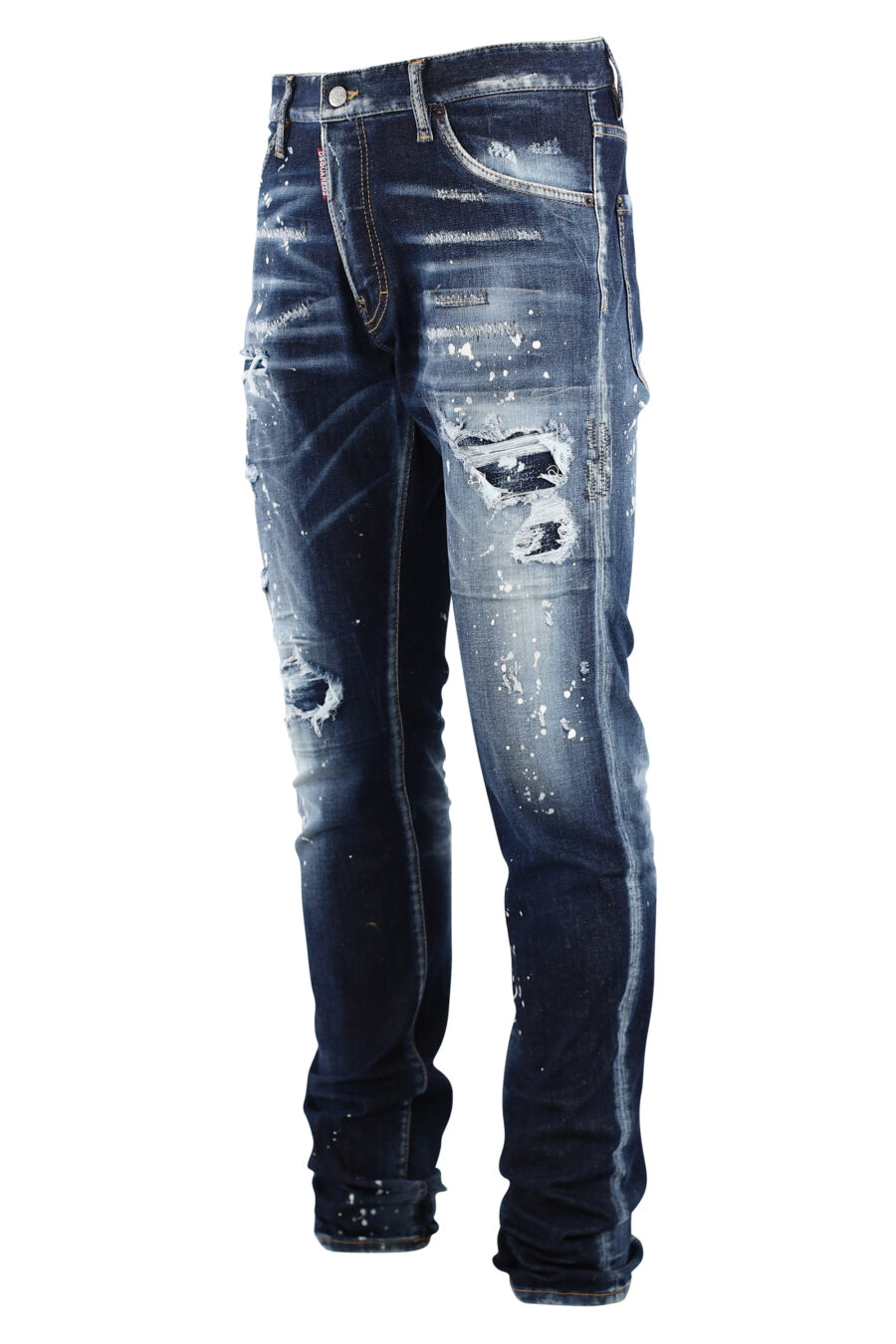 Coole Jeanshose, blau, mit weißer Farbe und Rissen - IMG 7542