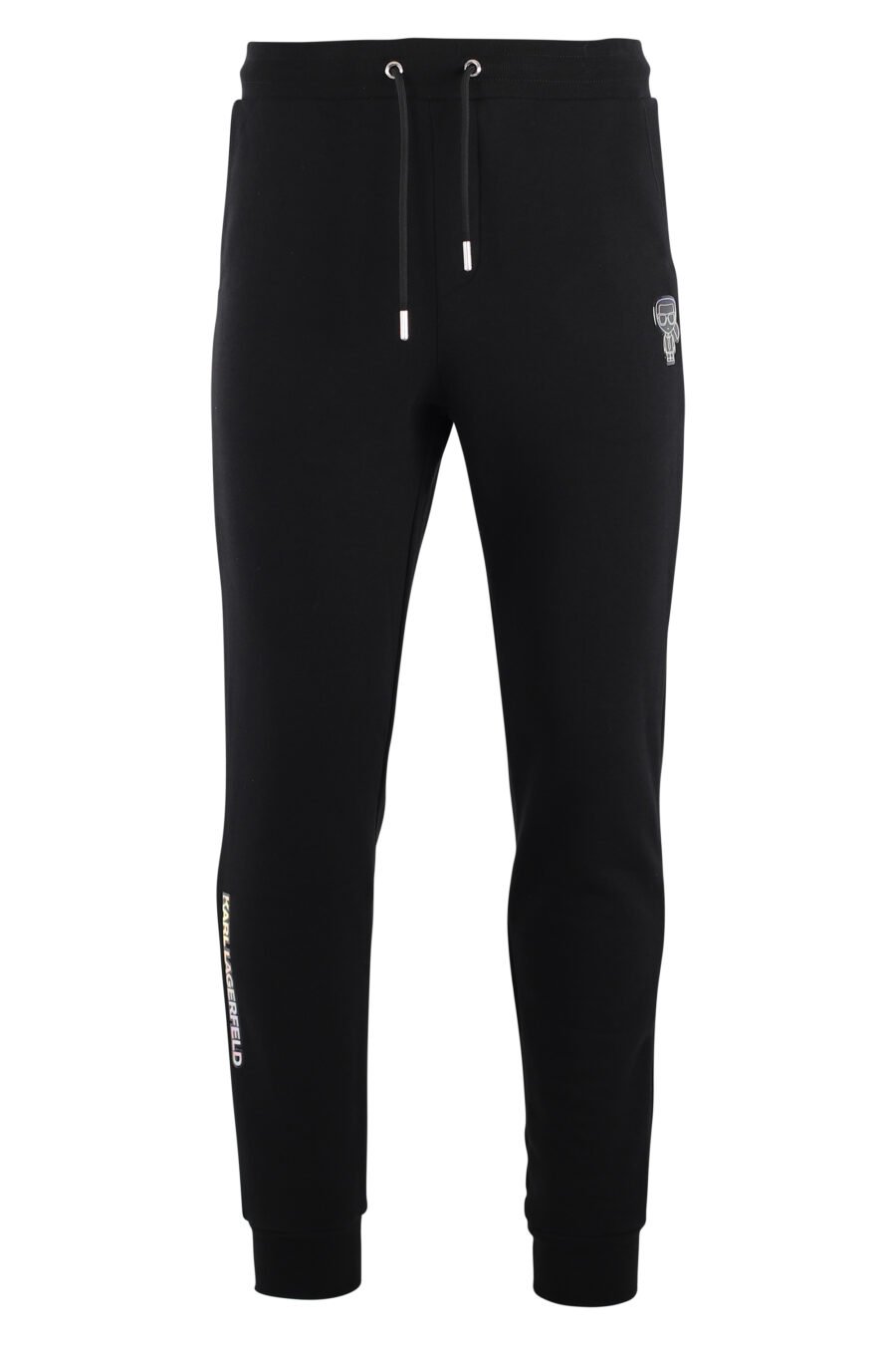 Tracksuit bottoms black with iridescent logo - IMG 7545