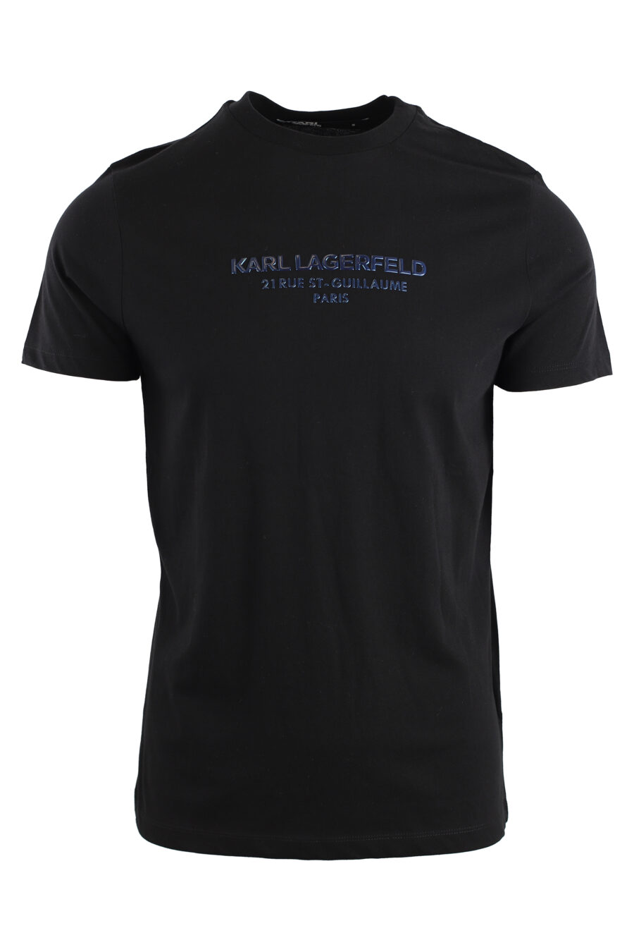 Camiseta negra con logo azul metalizado - IMG 7550