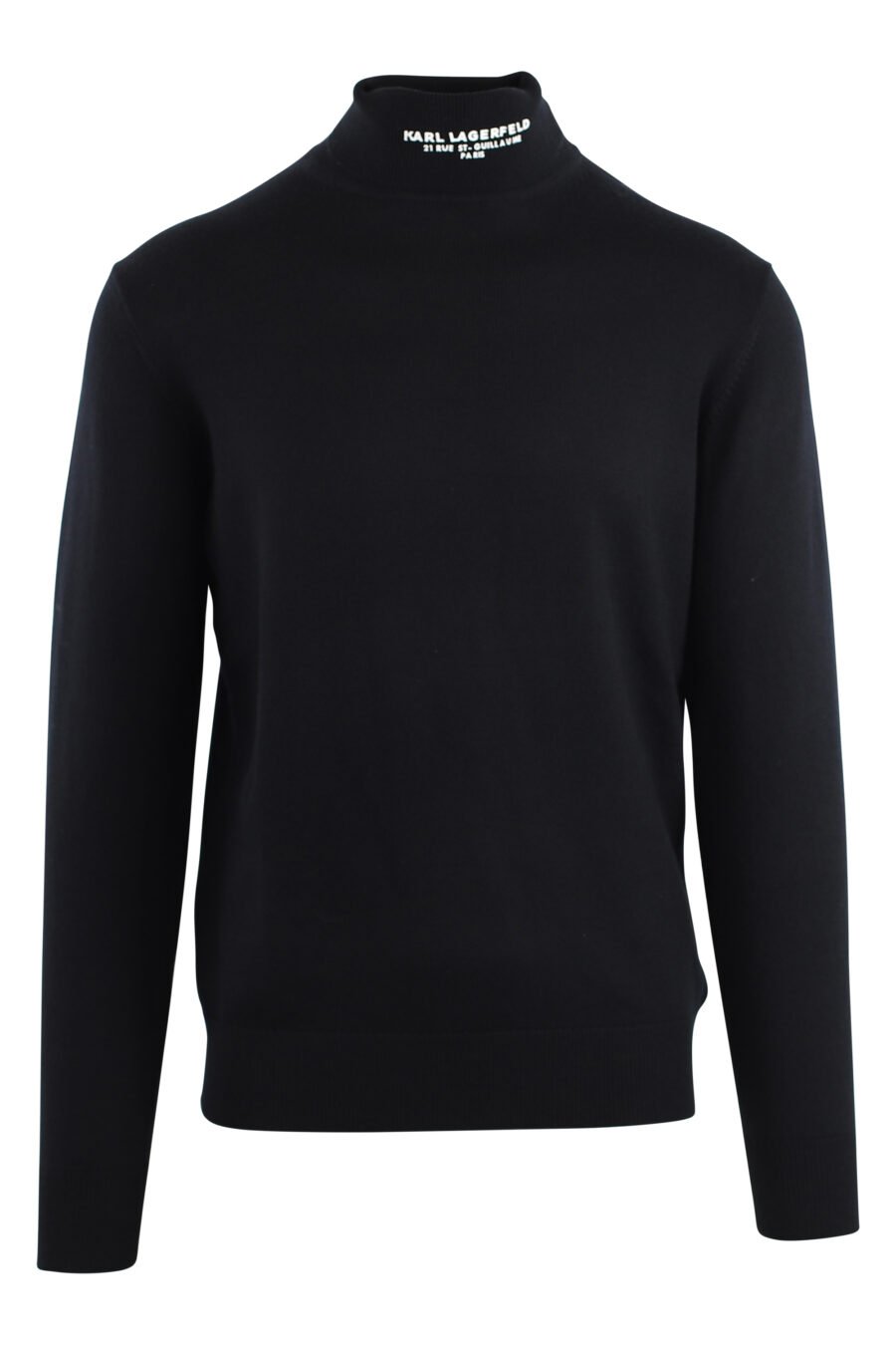 Black turtleneck jumper with logo on collar - IMG 7552