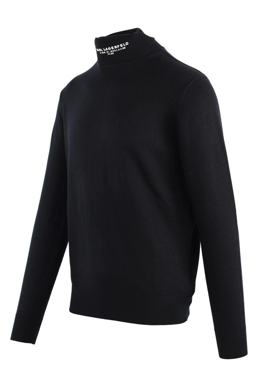 Black turtleneck jumper with logo on collar - IMG 7553