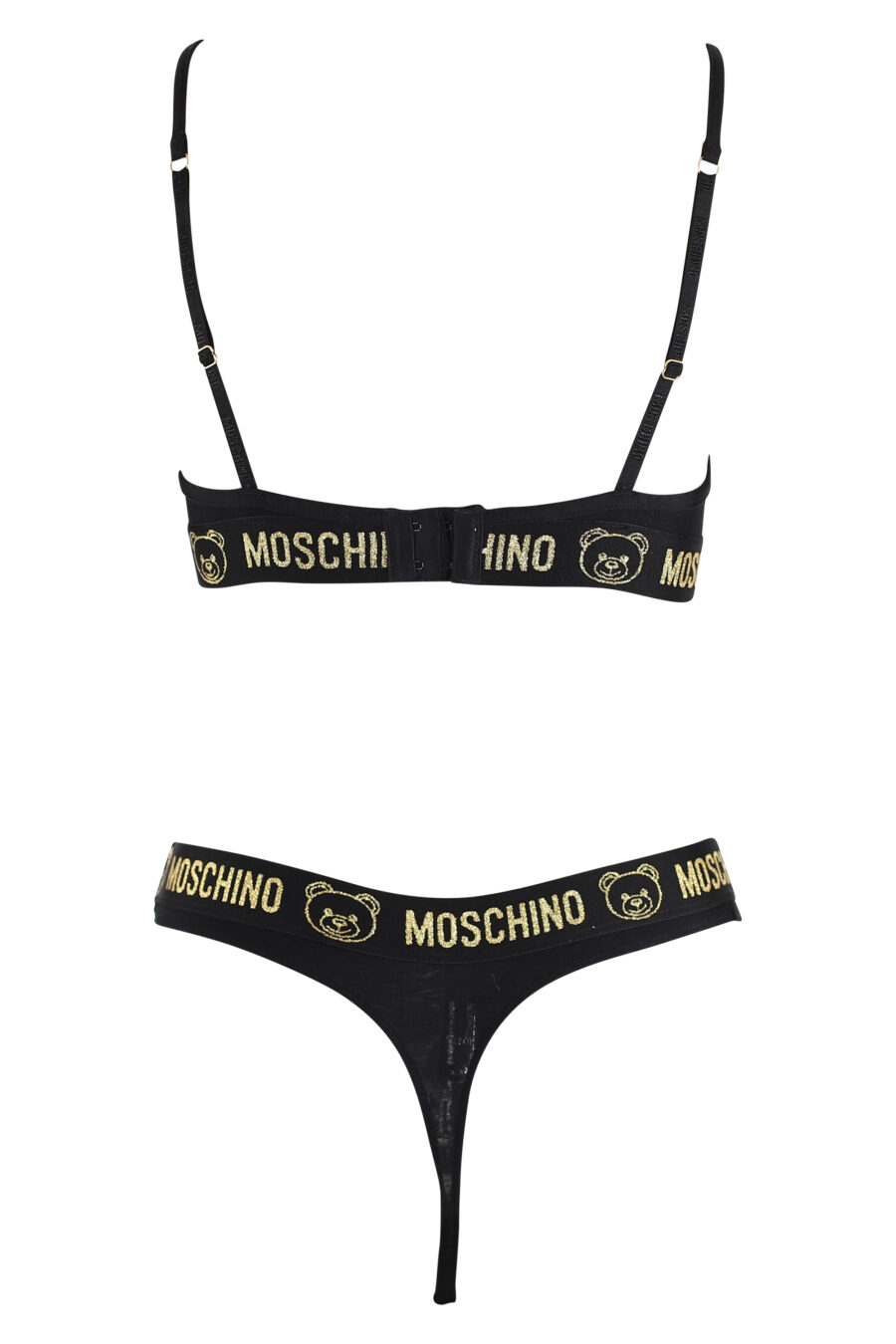 Black bra and panties set with gold logo - IMG 7596