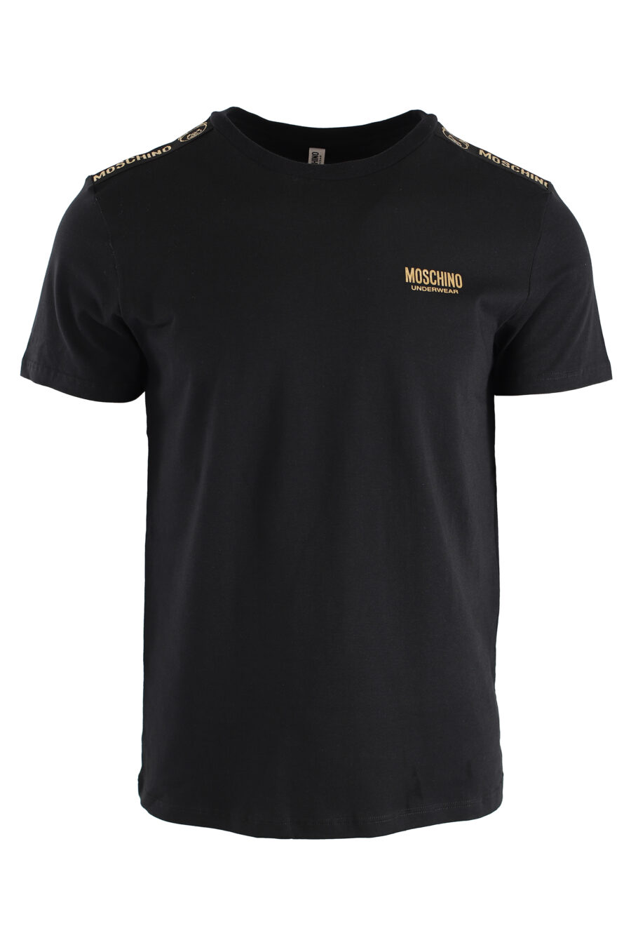 Schwarzes T-Shirt und Boxer-Set mit goldenem Mini-Logo - IMG 7604