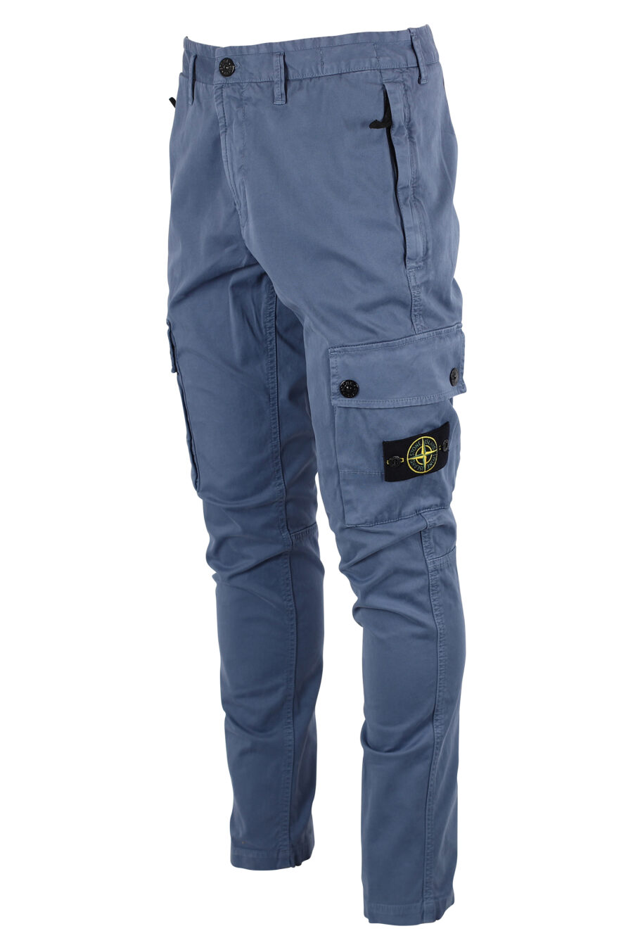 Pantalón azul grisáceo con bolsillos y parche lateral - IMG 8320