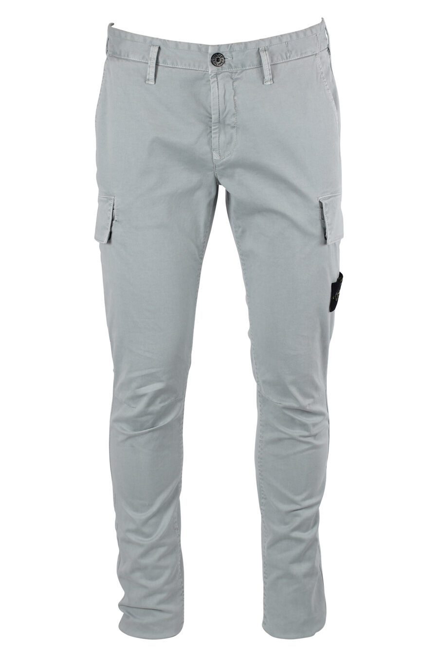 Pantalon gris clair avec poches et empiècement latéral - IMG 8332