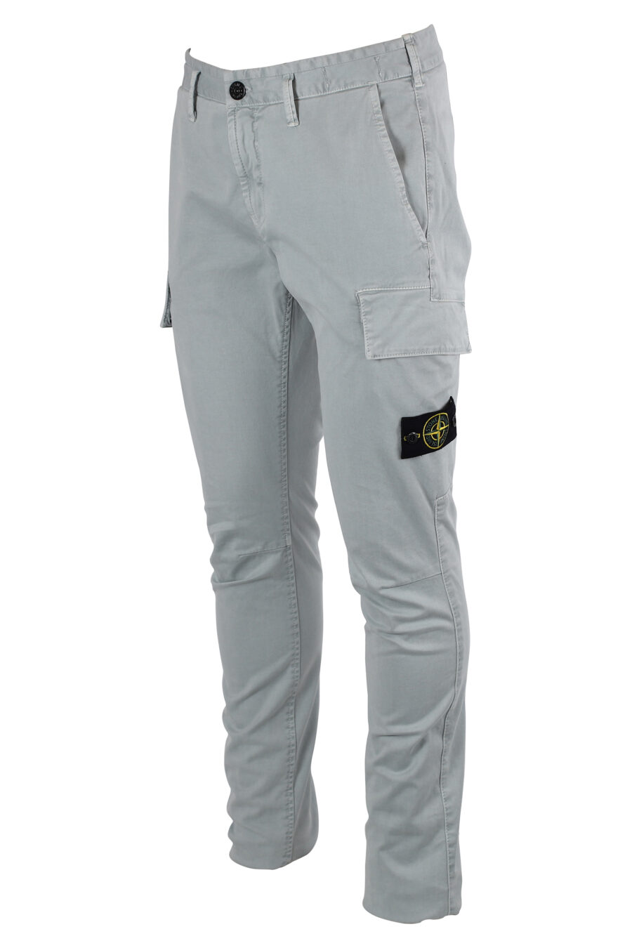 Pantalón gris claro con bolsillos y parche lateral - IMG 8334