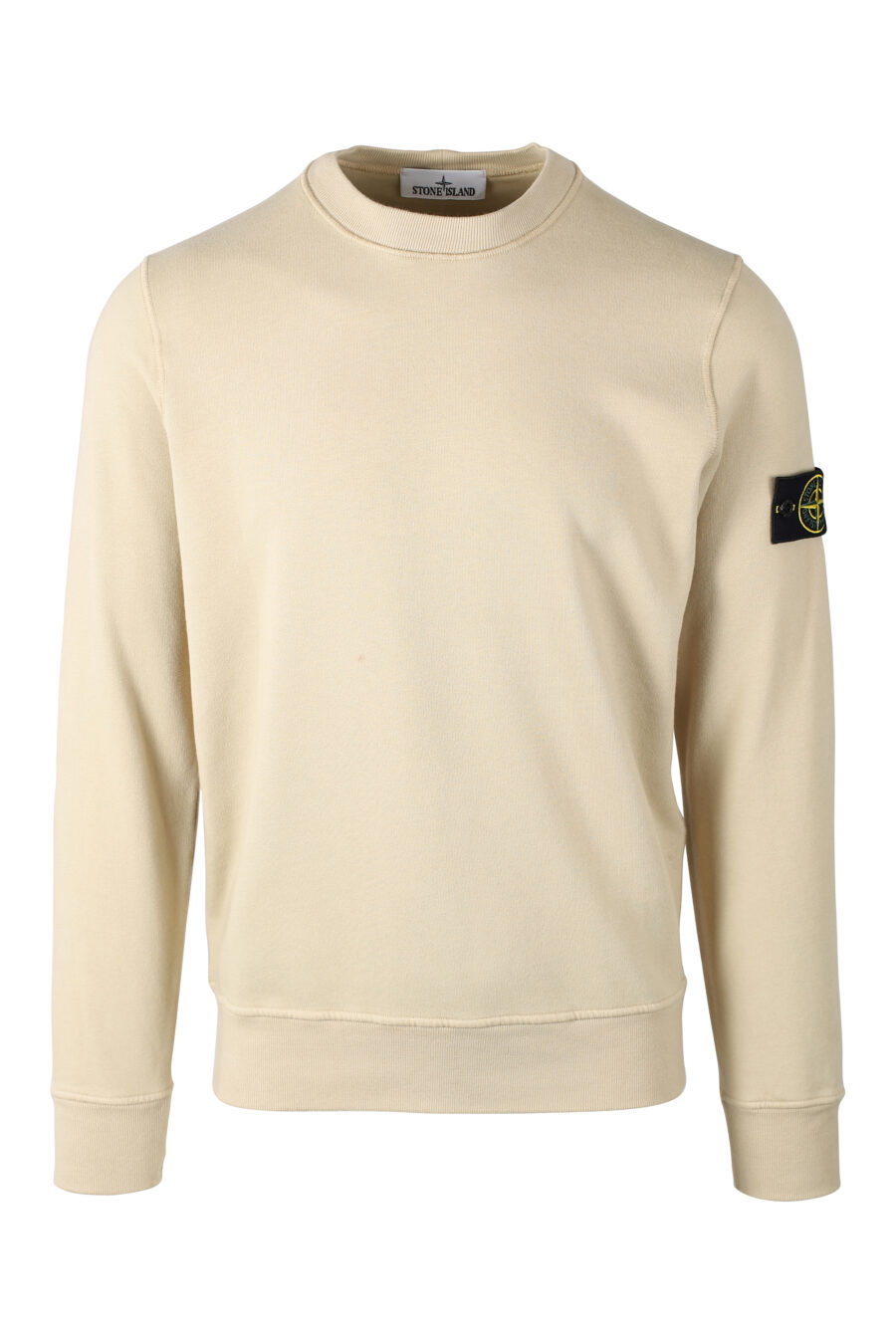 Beigefarbenes Sweatshirt mit seitlichem Logoaufnäher - IMG 8355