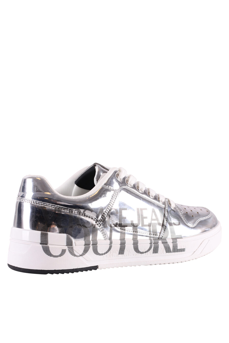 Silberne Schuhe mit Spiegeleffekt und Maxilogo - IMG 8474