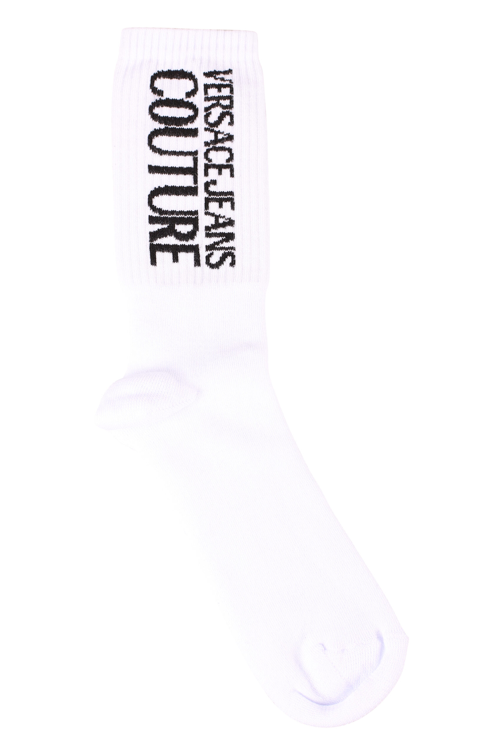 Jeans Couture - Calcetines blancos con logo vertical negro - BLS Fashion