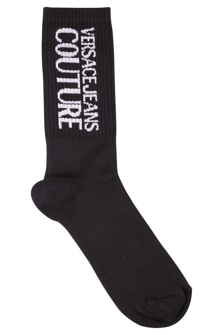 Calcetines negros con logo vertical blanco - IMG 8544
