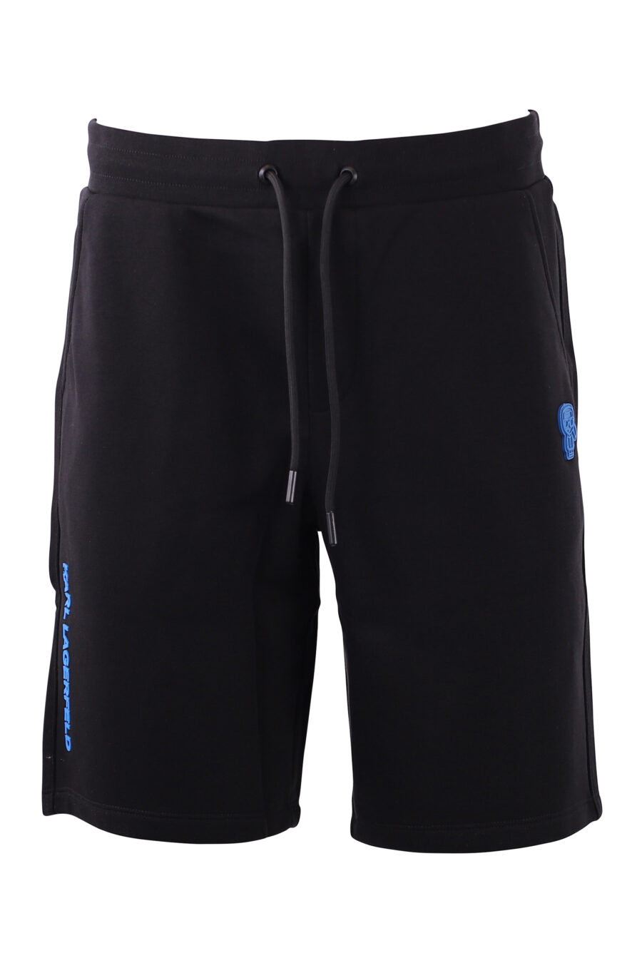 Tracksuit shorts black with blue logo - IMG 8583