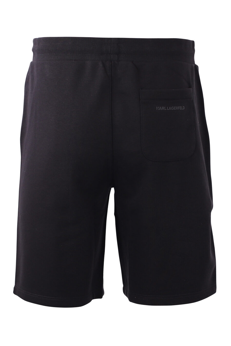 Pantalón corto de chandal negro con logo azul - IMG 8585