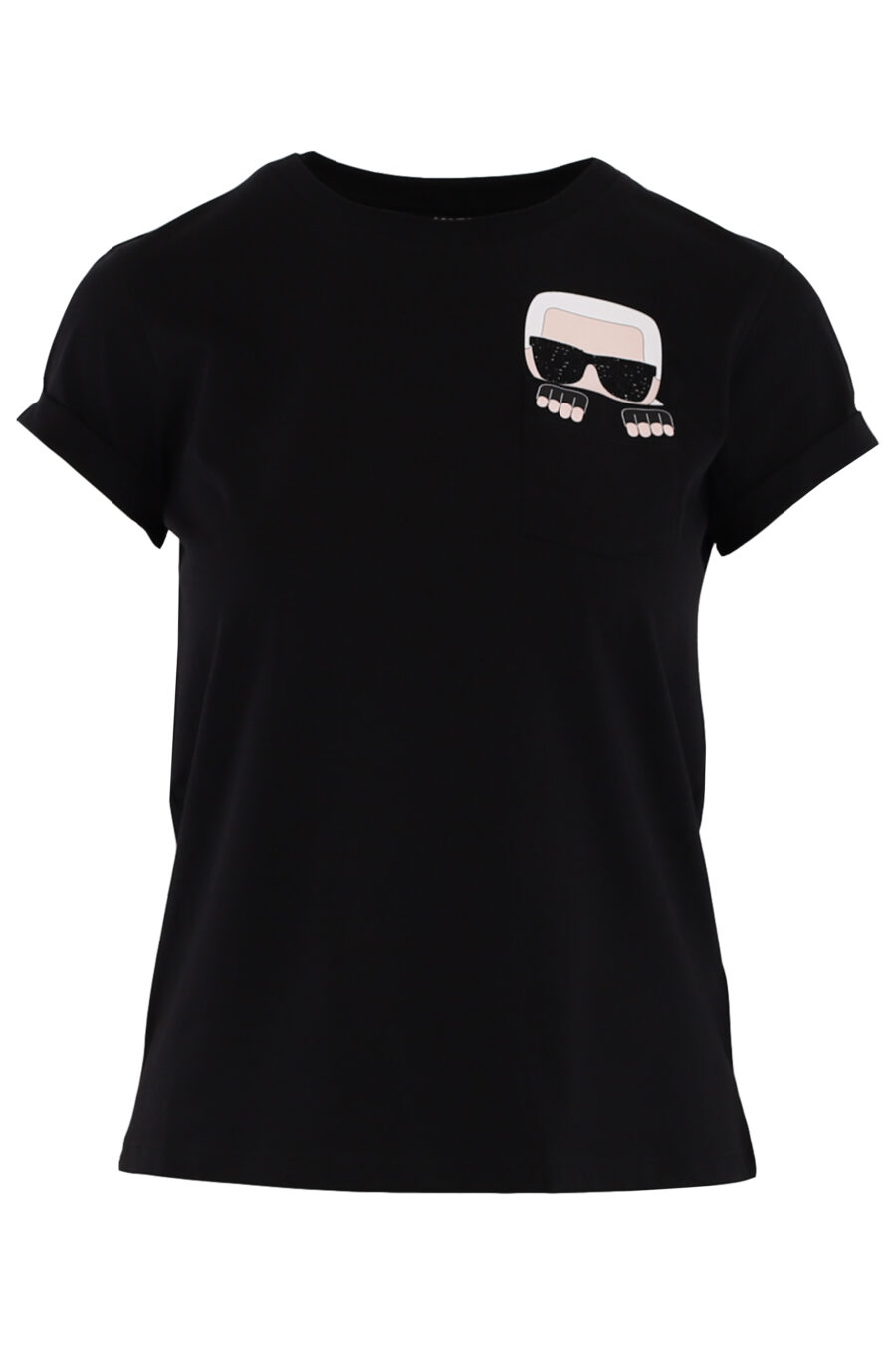 Camiseta negra con logo "karl" bolsillo - IMG 0724