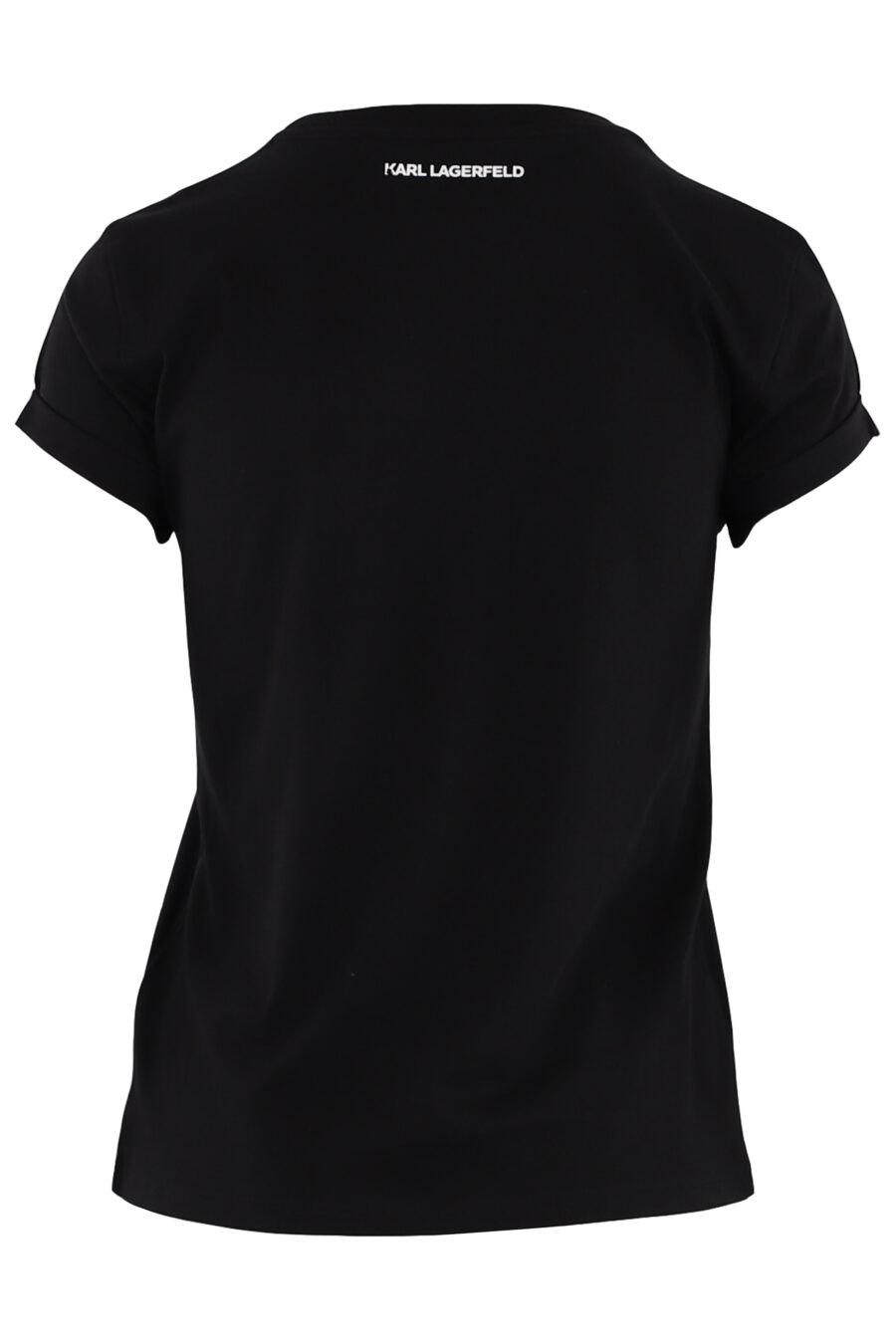 T-shirt preta com bolso com o logótipo "karl" - IMG 0726