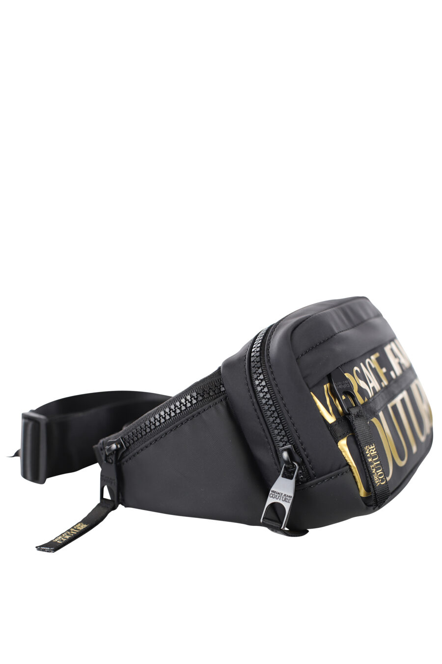Black midi bum bag with gold maxilogo - IMG 7211