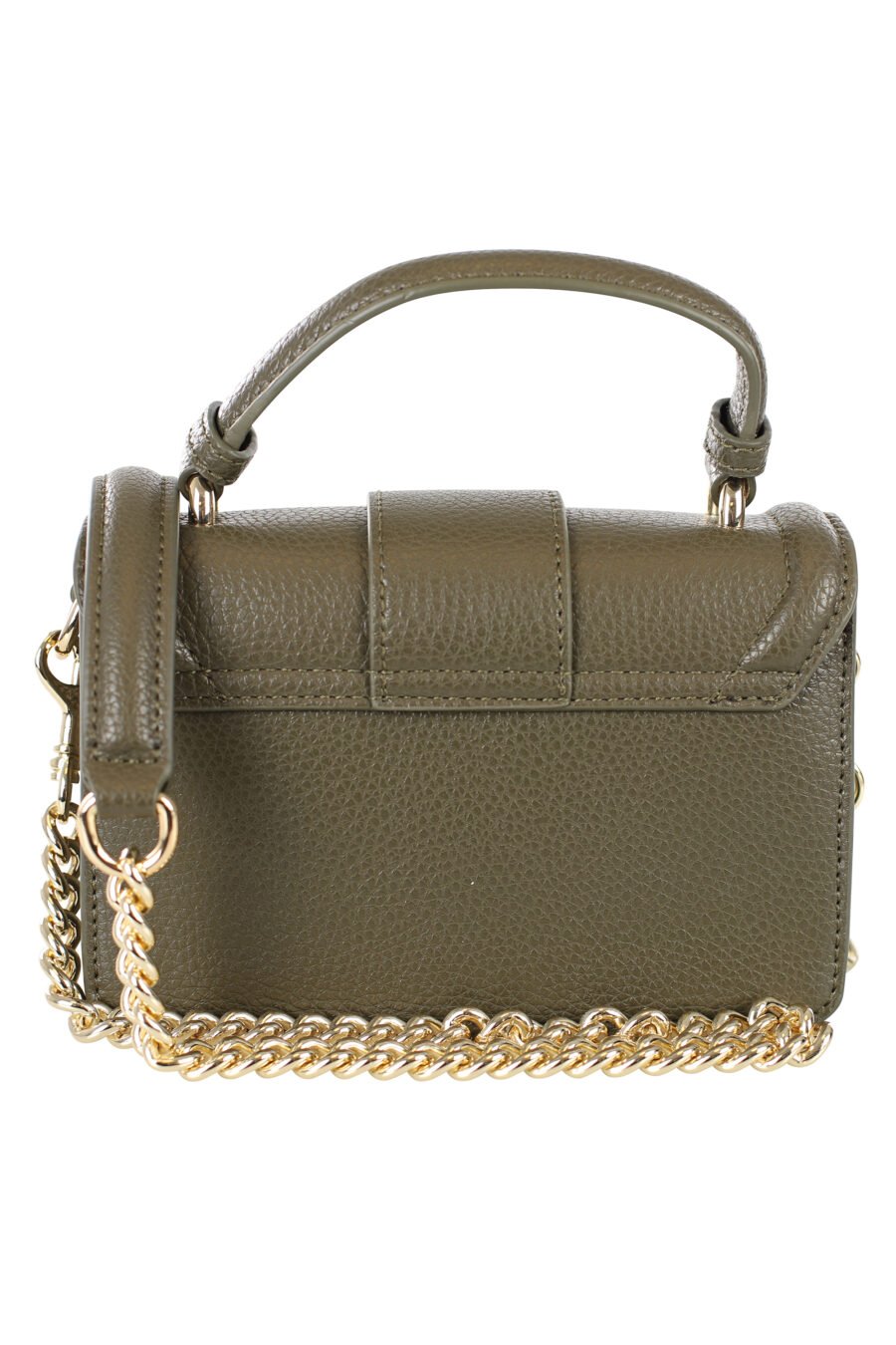Military green mini shoulder bag with logo baroque buckle - IMG 7221