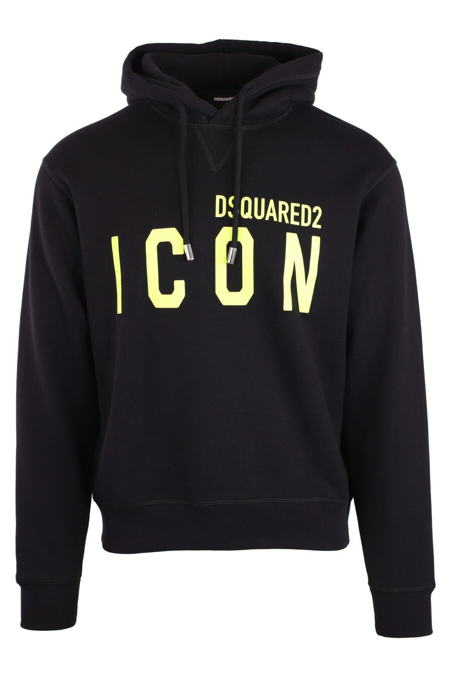 Black hooded sweatshirt with yellow double "icon" logo - IMG 8952