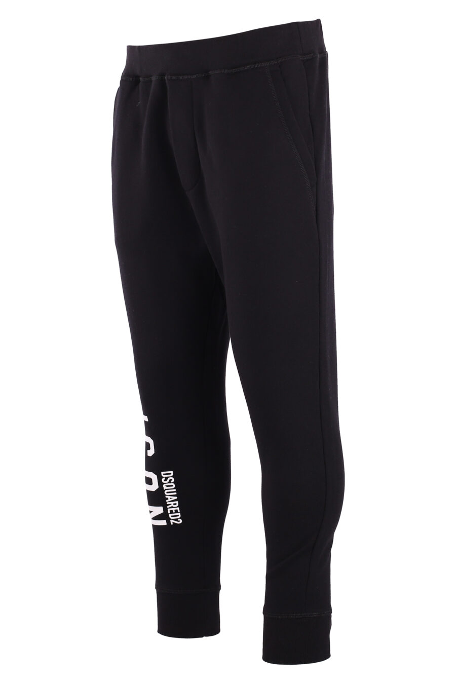 Tracksuit bottoms black "icon ski" with white vertical double logo - IMG 8971