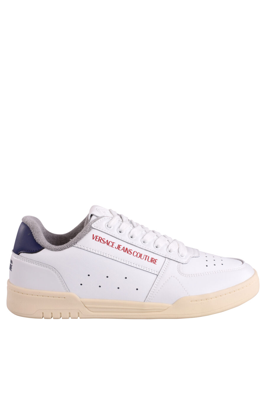 White trainers with red mini logo and blue detail - IMG 9024