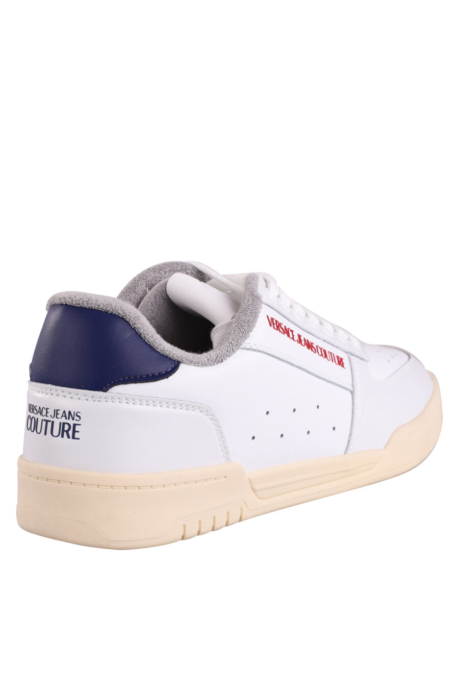 White trainers with red mini logo and blue detail - IMG 9025