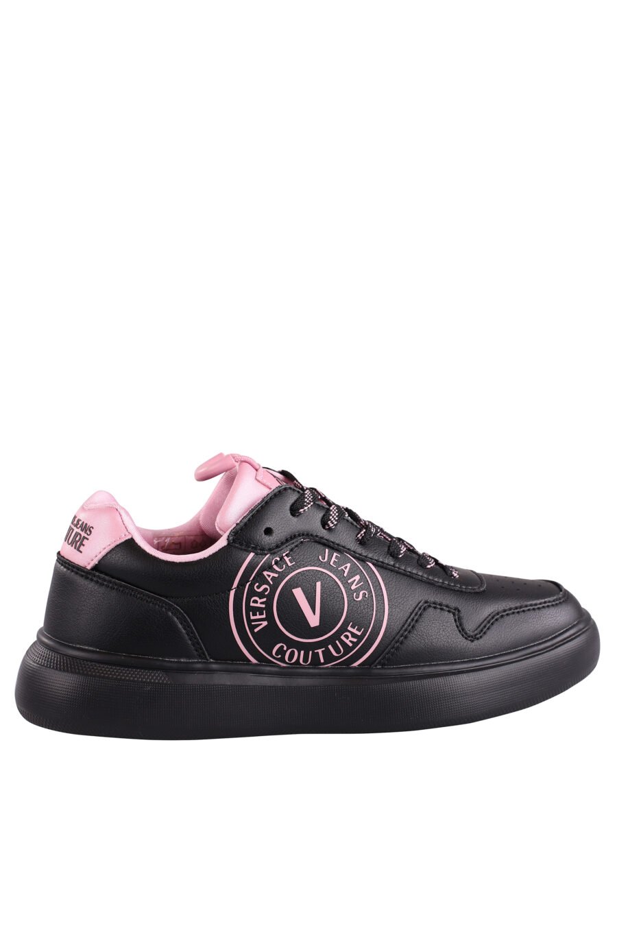 Zapatillas negras con detalles y logo rosa - IMG 9060
