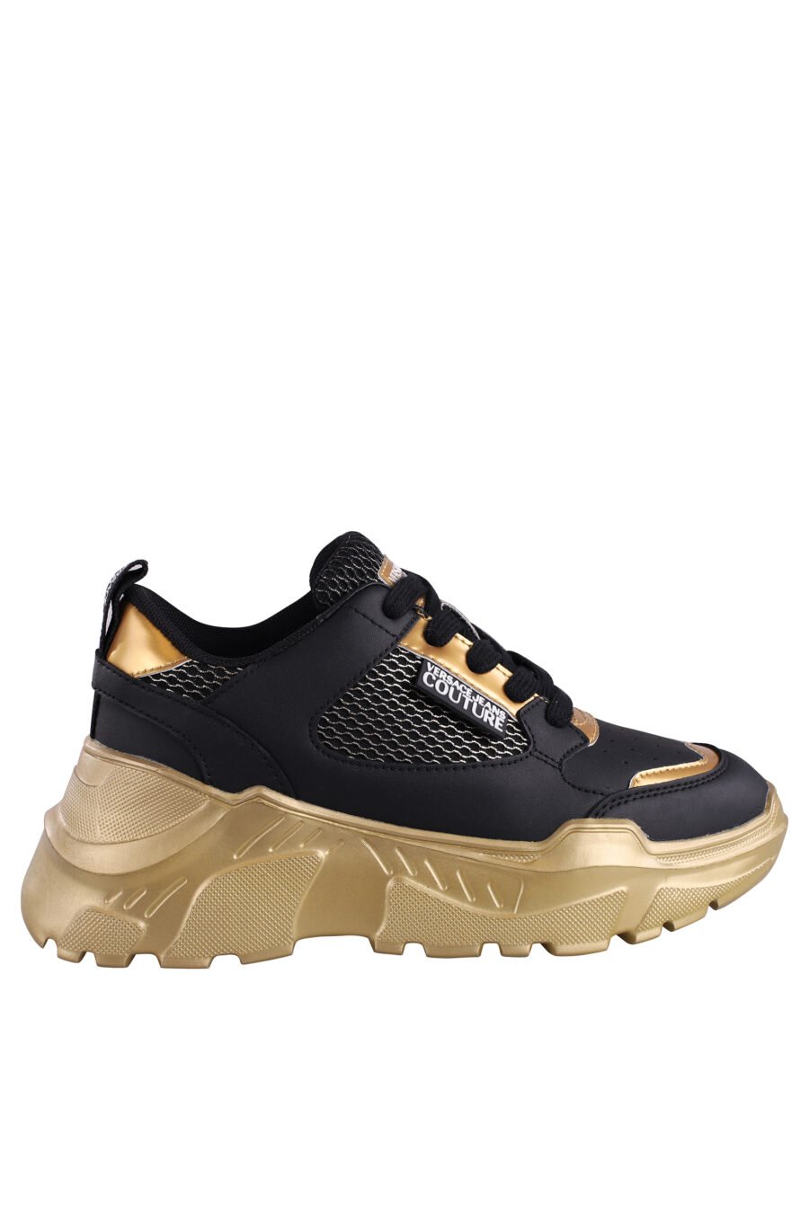 Zapatillas negras con dorado y plataforma - IMG 9082
