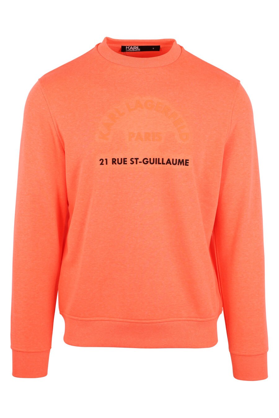 Sweat orange avec maxilogo "rue st guillaume" noir - IMG 9459