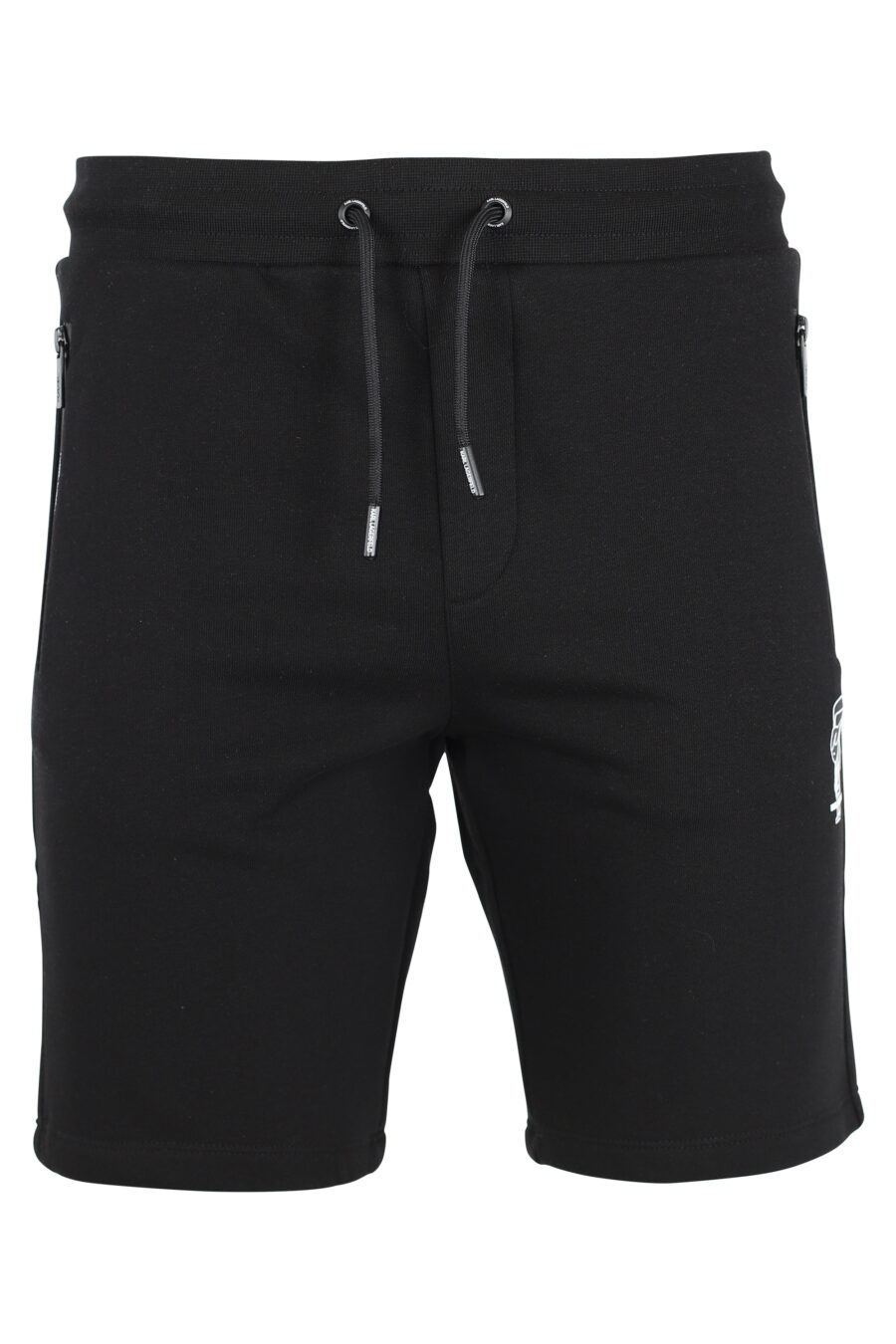 Pantalón de chándal negro corto con minilogo "karl" en silueta blanco - IMG 9505