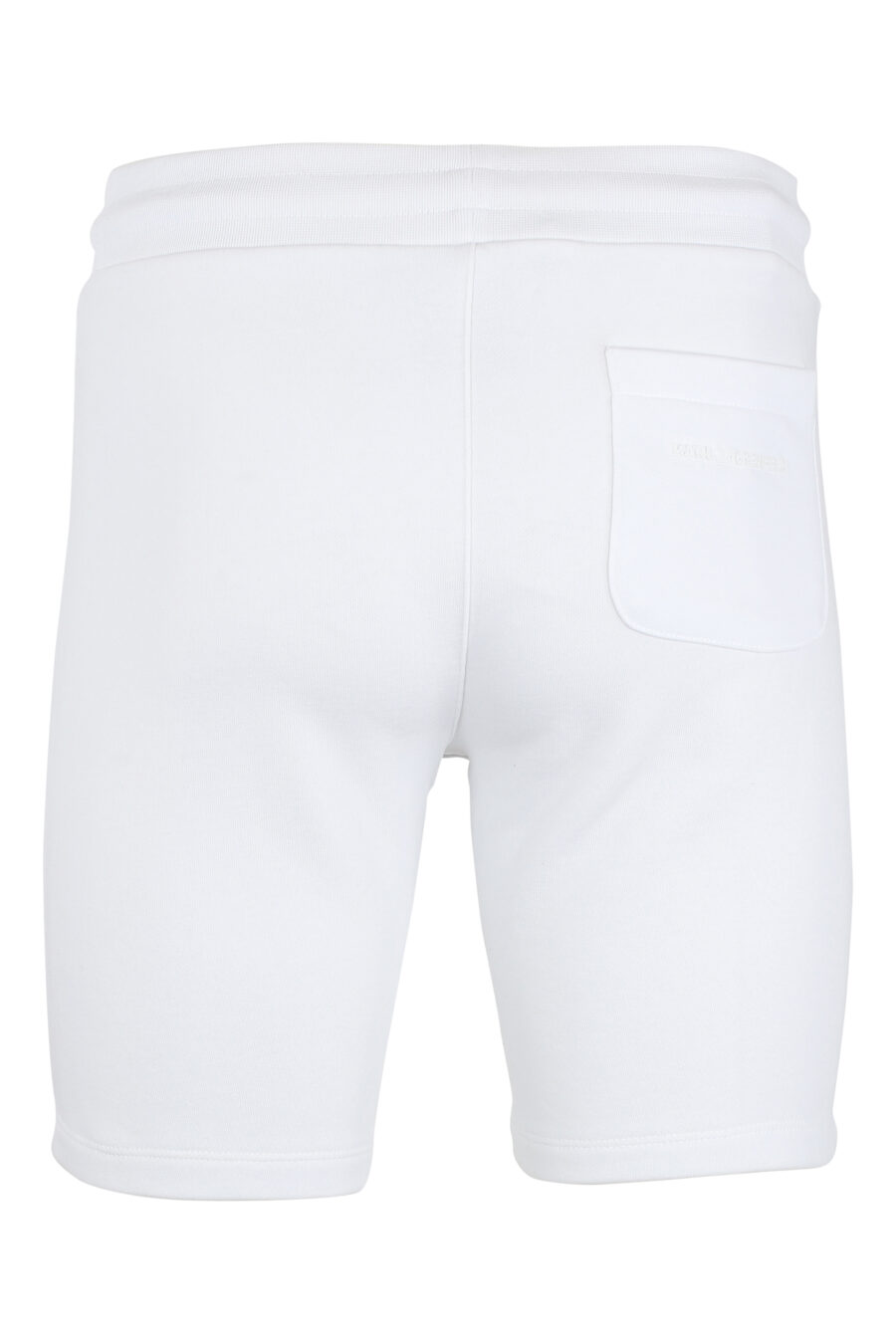 Tracksuit bottoms white short with "karl" minilogue in black silhouette - IMG 9516