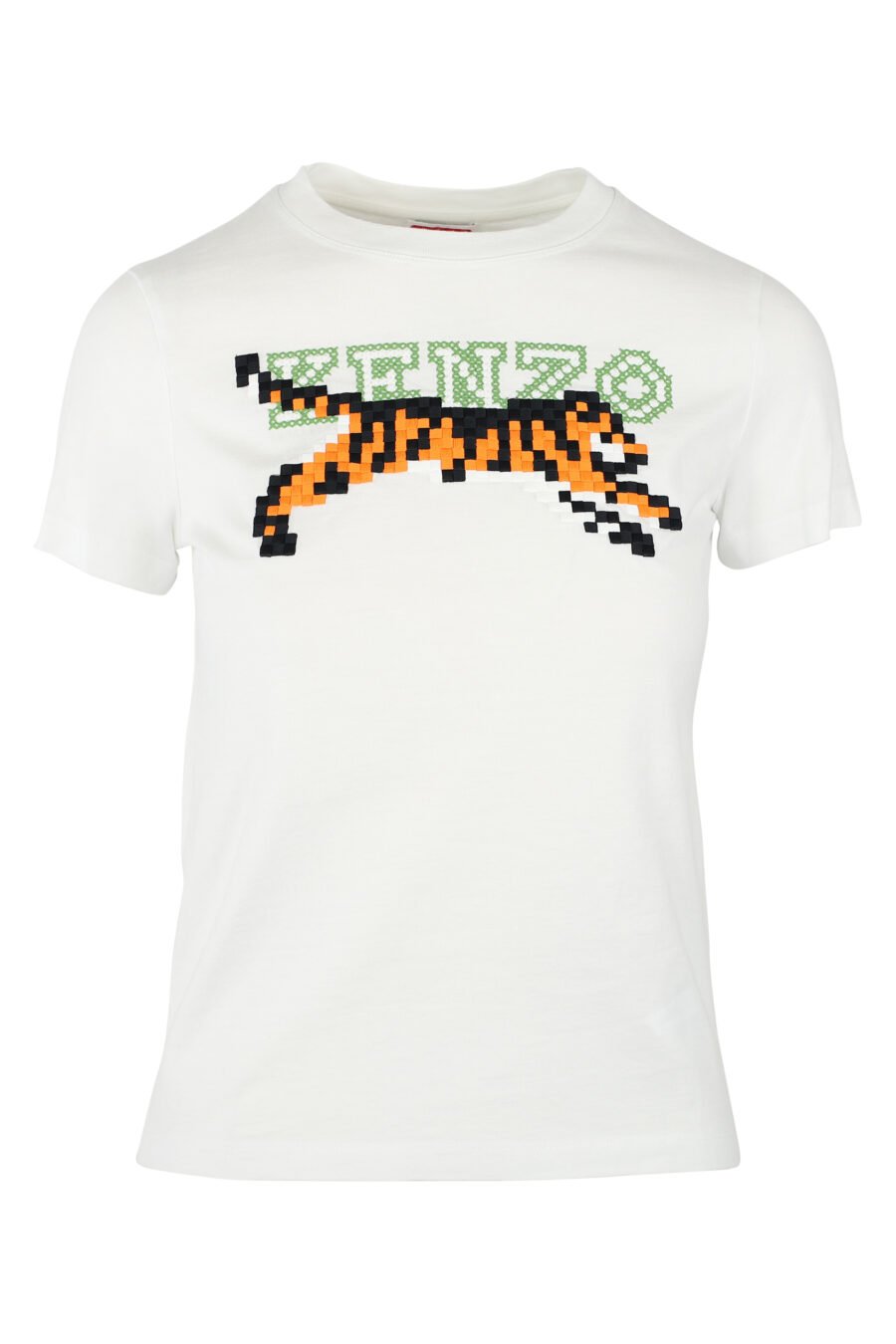 T-shirt branca com maxilogo de tigre - IMG 9536