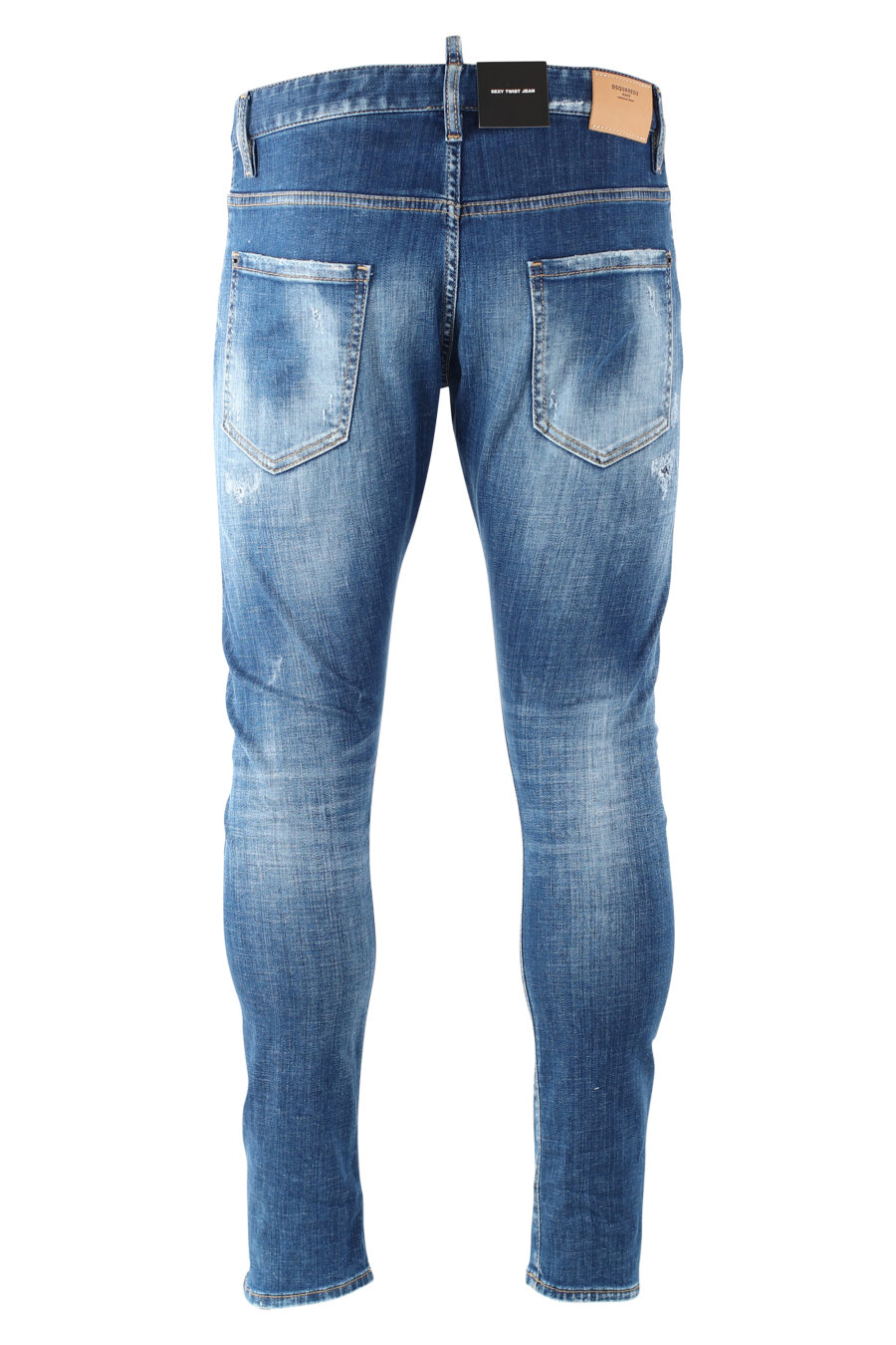 Sexy twist denim jeans "sexy twiste jean" blue worn with rips - IMG 9697