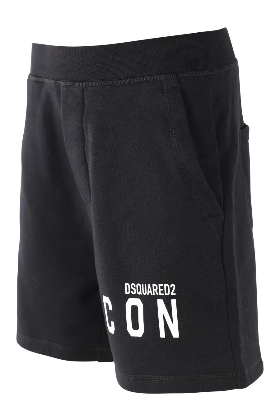 Pantalón de chándal corto negro con doble logo lateral - IMG 9712