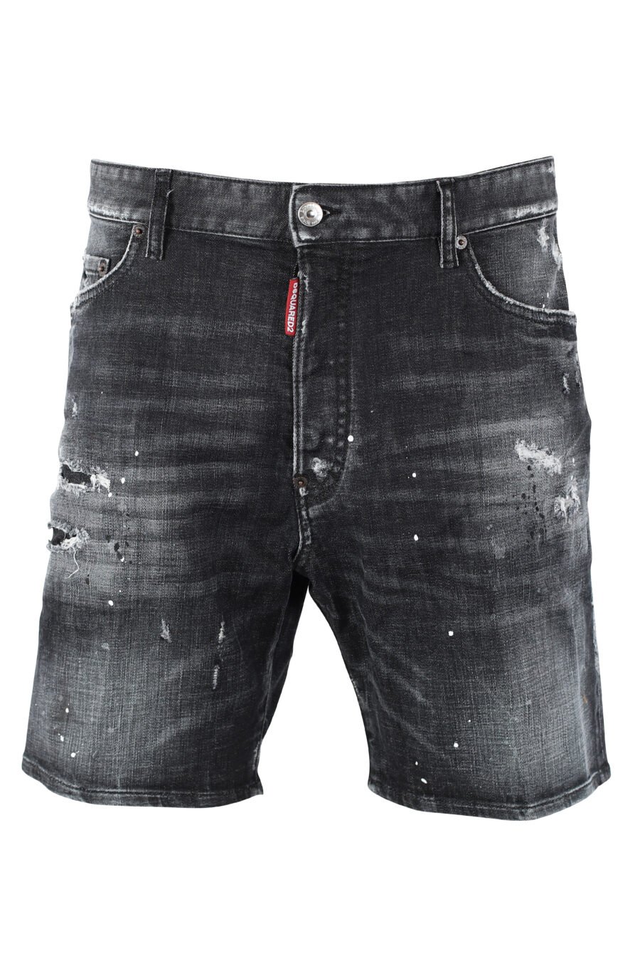 Marine Denim Shorts schwarz getragene Denim Shorts mit Rissen - IMG 9728
