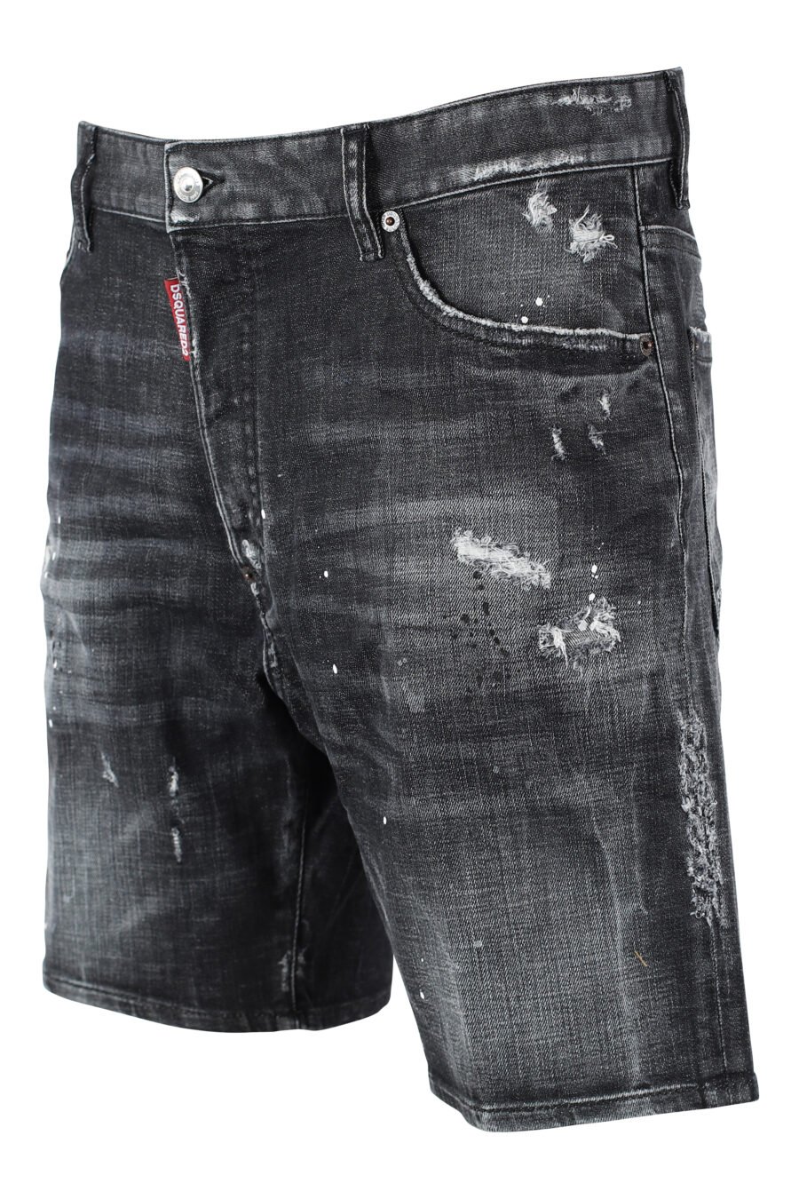 Pantalón vaquero corto "marine denim shorts" negros desgastados con rotos - IMG 9729