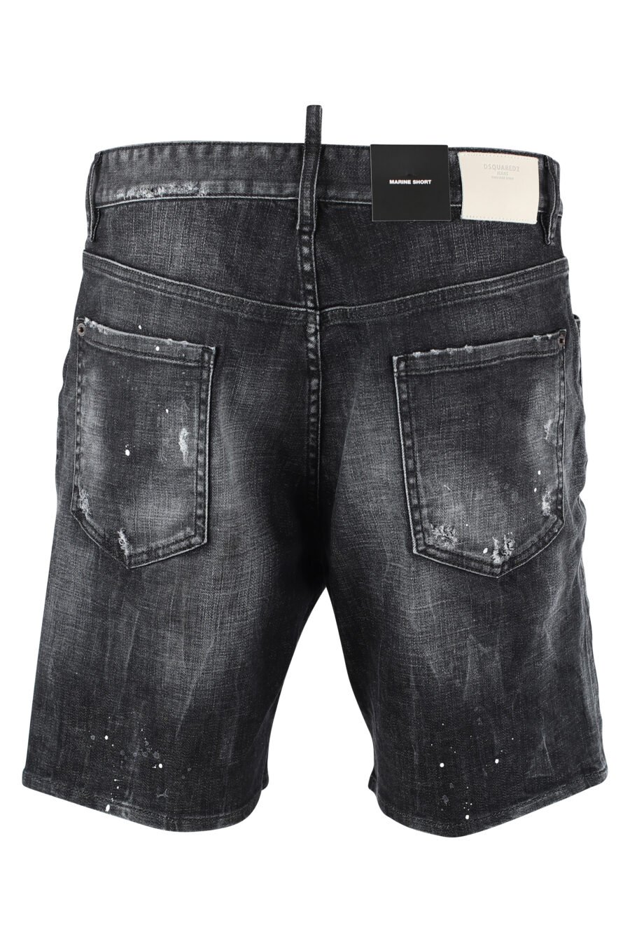 Pantalón vaquero corto "marine denim shorts" negros desgastados con rotos - IMG 9730