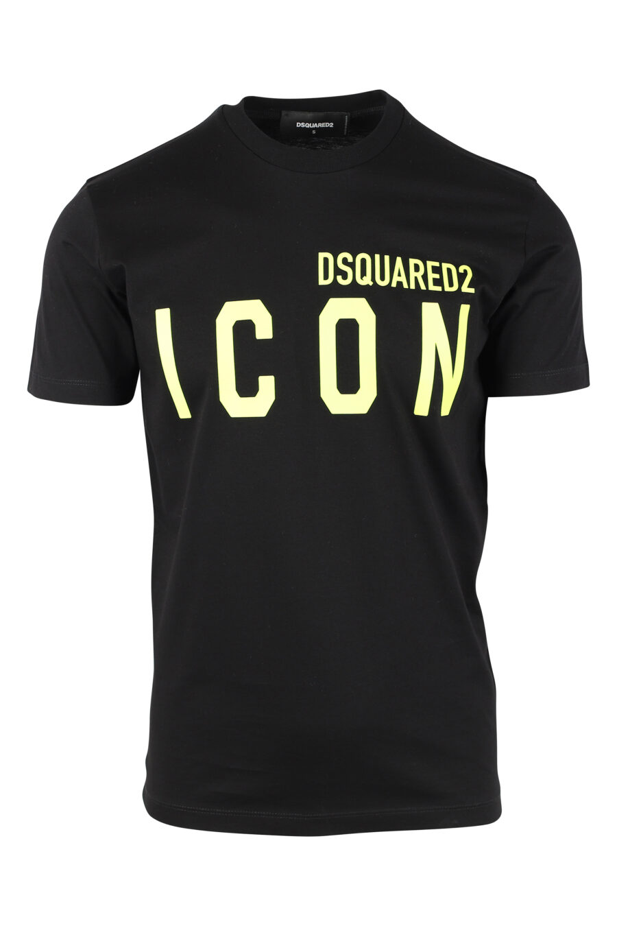 T-Shirt schwarz mit Doppellogo "icon" fluoreszierend gelb - IMG 9763