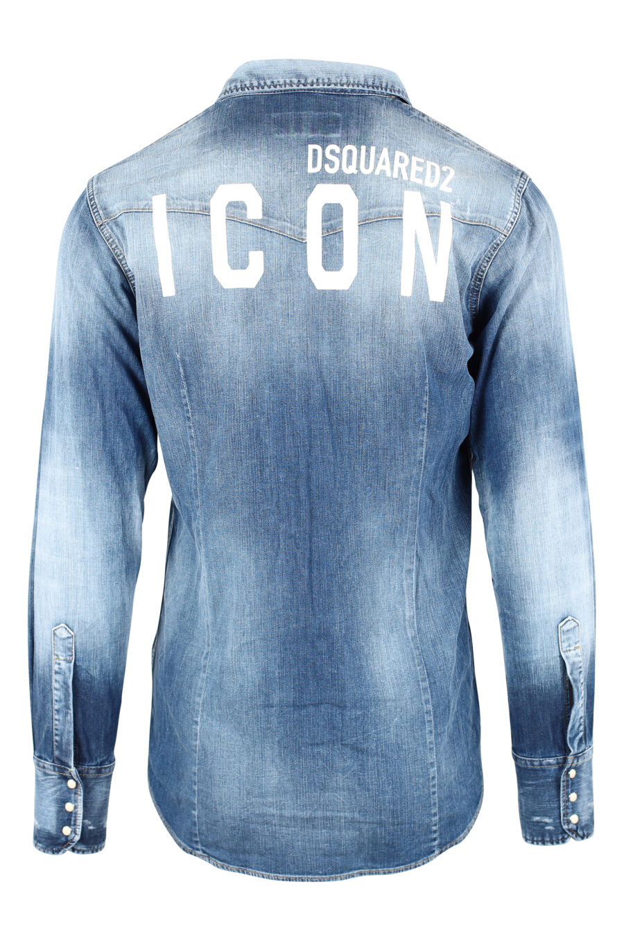 Camisa de ganga azul usada "icon western" - IMG 9768