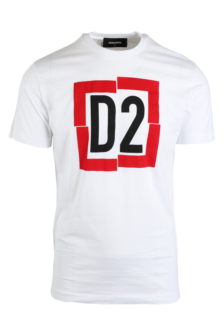 Weißes T-Shirt mit "d2"-Maxilogo im roten Quadrat - IMG 0674